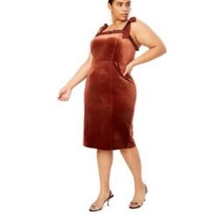 Danielle Bernstein brown Velvet Ruffle holiday Mini Dress